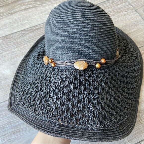 Sun  N’ Sand Beaded Paper Braid Hat - Picture 6 of 15